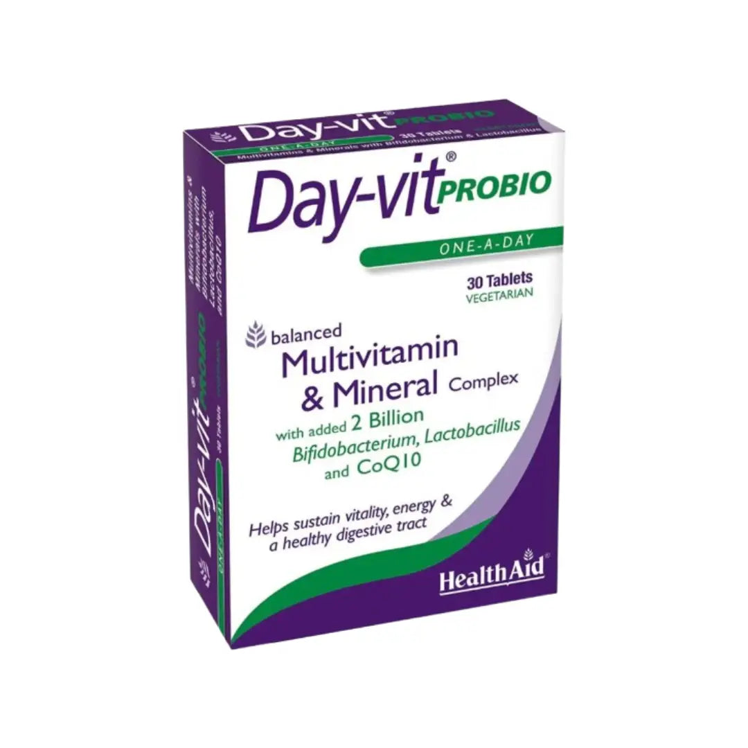 HealthAid Day-Vit Probio Tablets 30s – Multivitamin & Mineral Supplement with Probiotics