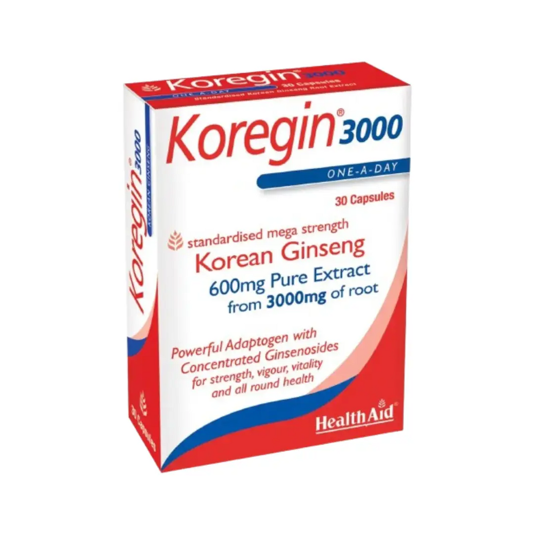 HealthAid Koregin 3000mg Korean Ginseng Capsules 30s – Energy & Vitality Support