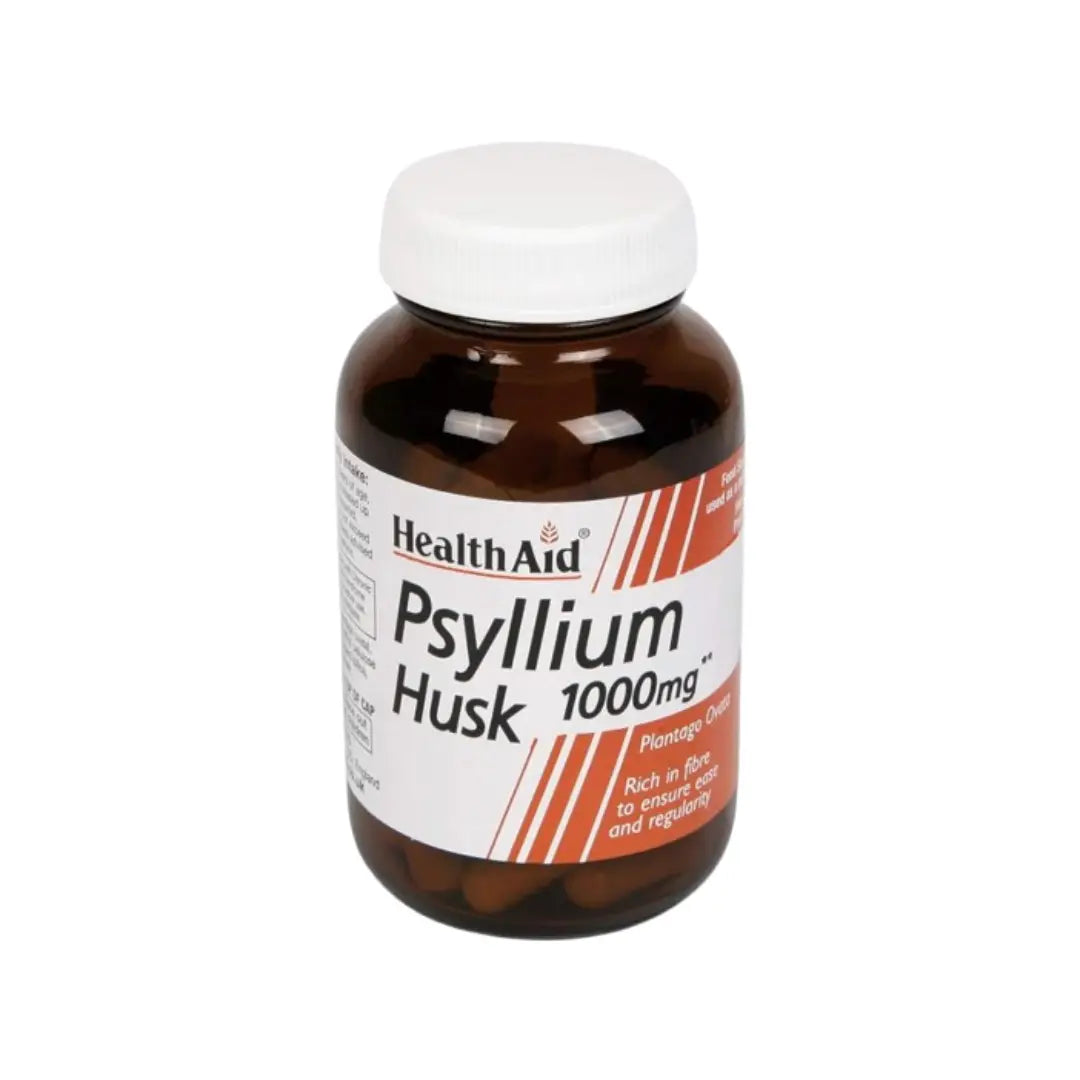 HealthAid Psyllium Husk 1000mg Capsules 60s – Natural Fiber Supplement for Daily Wellness