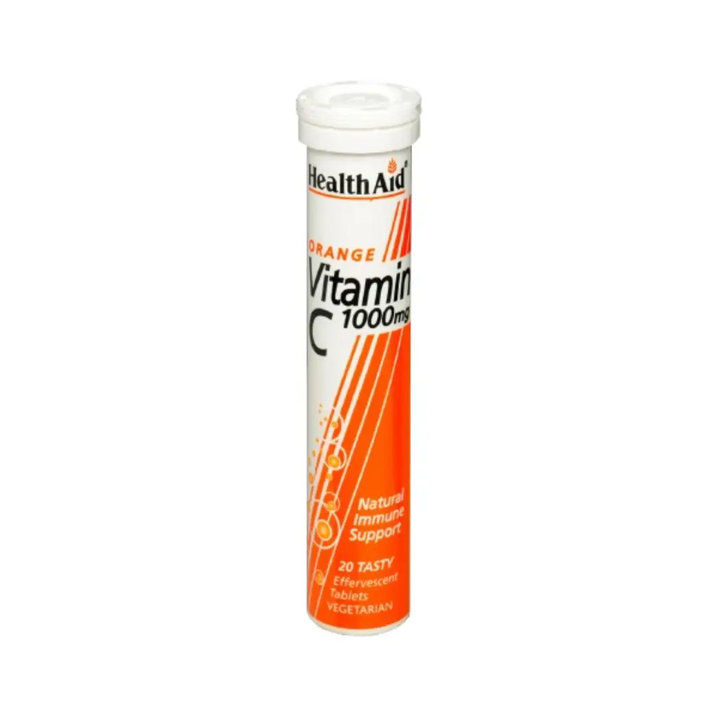 HealthAid Vitamin C 1000mg Orange Effervescent Tablets 20s – Immune Support & Antioxidant