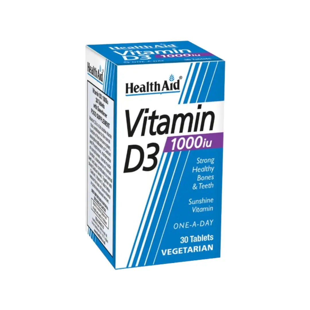 HealthAid Vitamin D3 1000 IU Tablets 30s - Daily Vitamin D Supplement