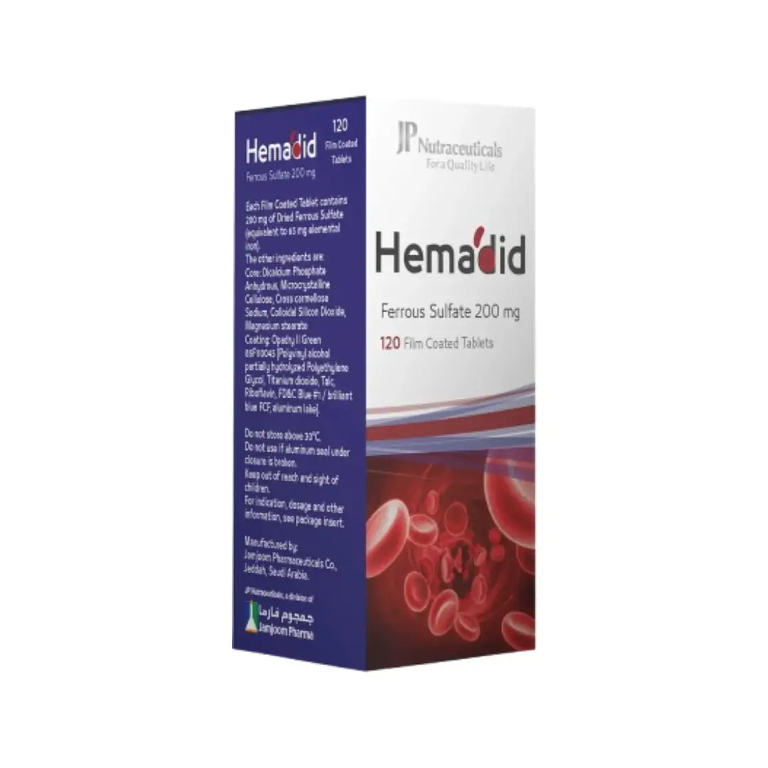 Hemadid Ferrous Sulfate 200mg Tablets 120s | Iron Supplement for Daily Nutritional Support