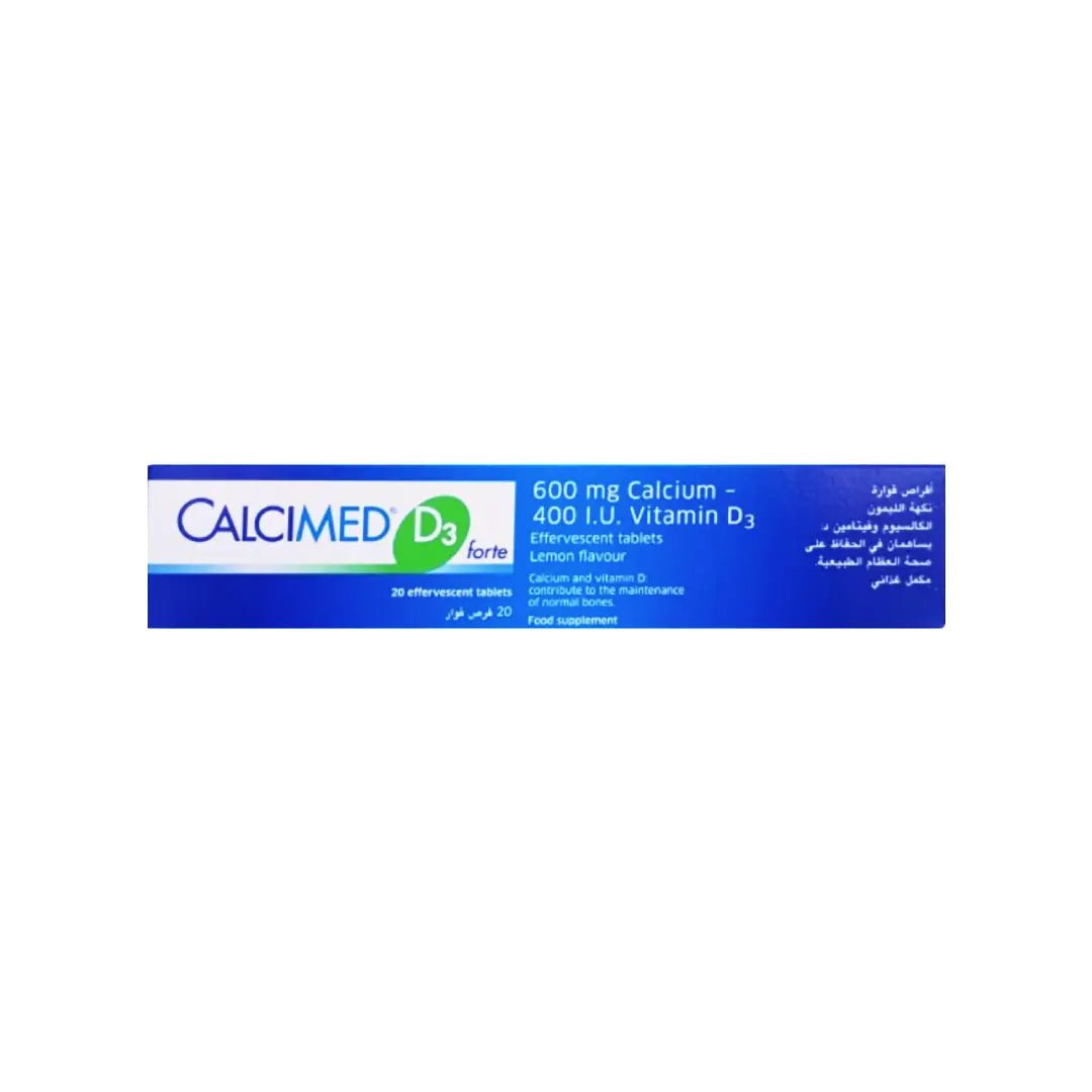 Hermes Calcimed D3 Forte 600mg Effervescent Tablets 20s with Calcium and Vitamin D3 for bone strength and overall wellness