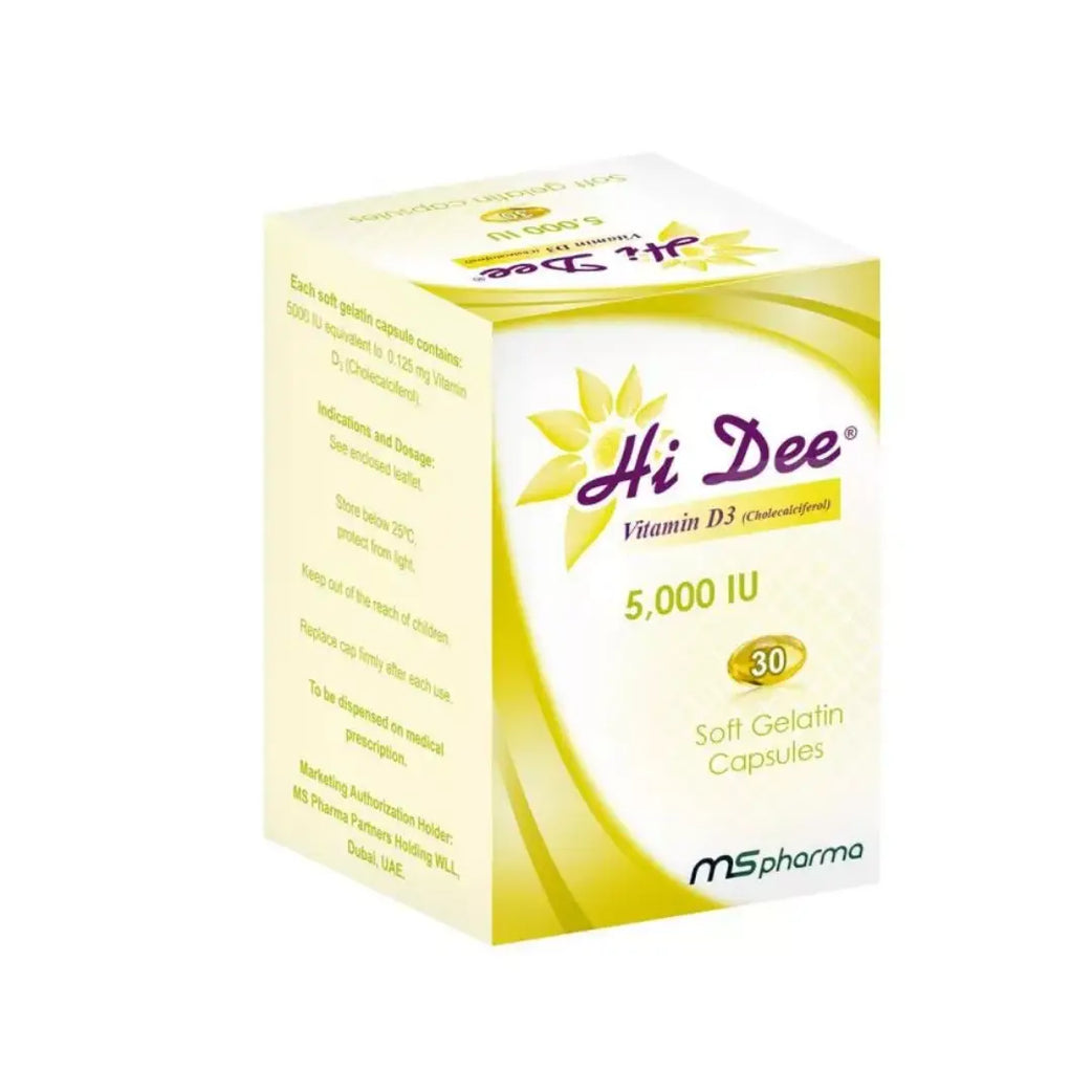 Hi Dee Vitamin D3 5000 IU Softgel Capsules 30s – Vitamin D Supplement