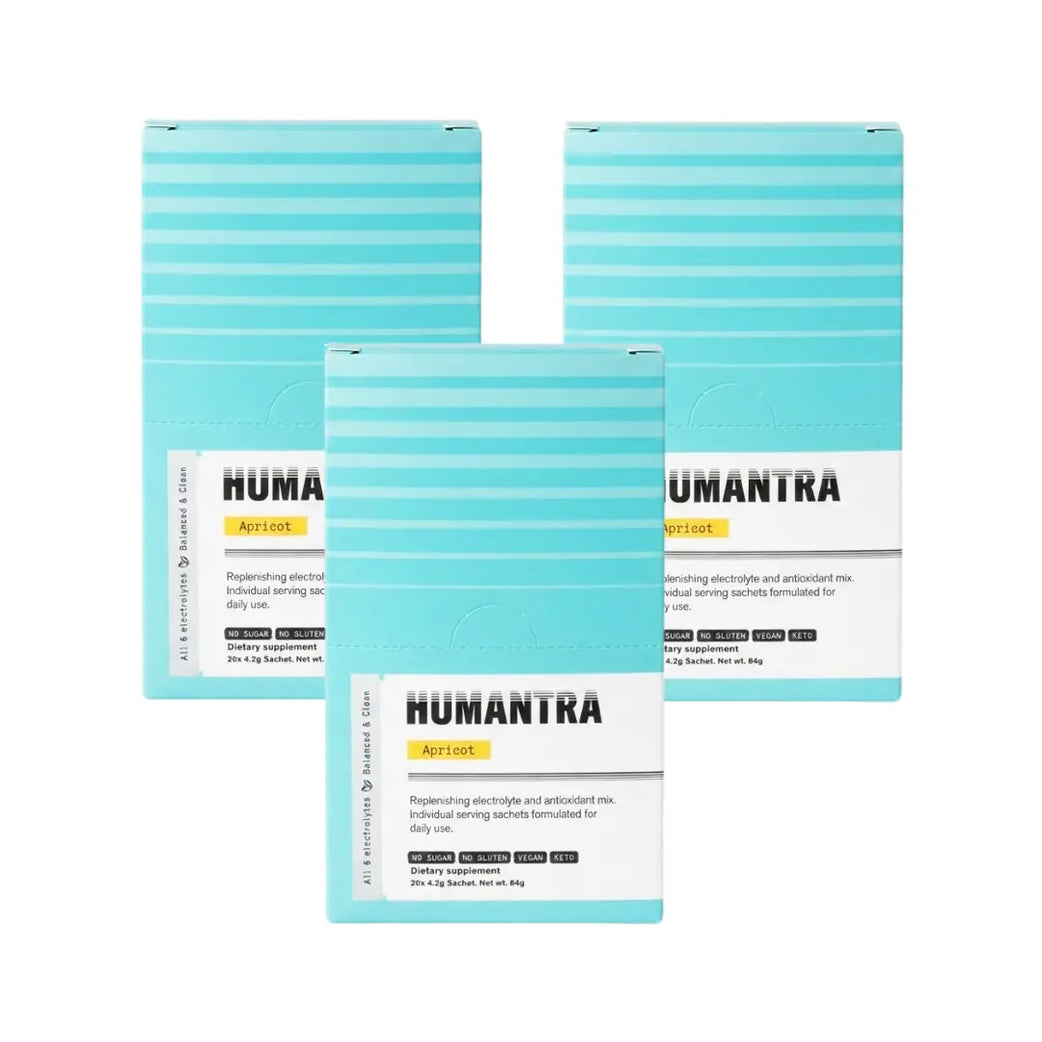 Humantra Hydration Packets Sachets 20s Pack of 2 Apricot -  Electrolyte Hydration Drink Mix