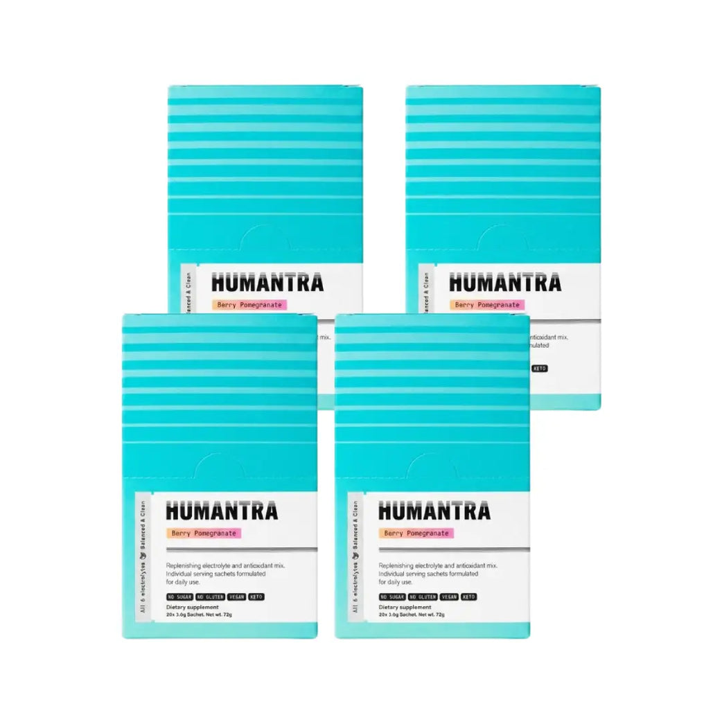 Humantra Hydration Packets Sachets 20s Pack of 4 Berry Pomegrante Electrolyte Hydration Drink Mix
