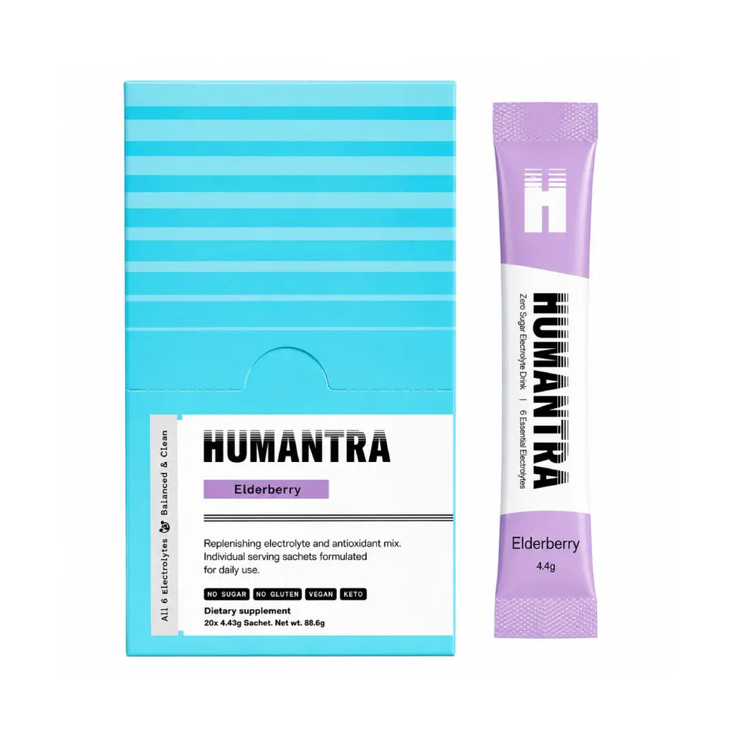 Humantra Hydration Packets Elderberry Flavor Sachets 20s – Electrolyte Hydration Drink Mix