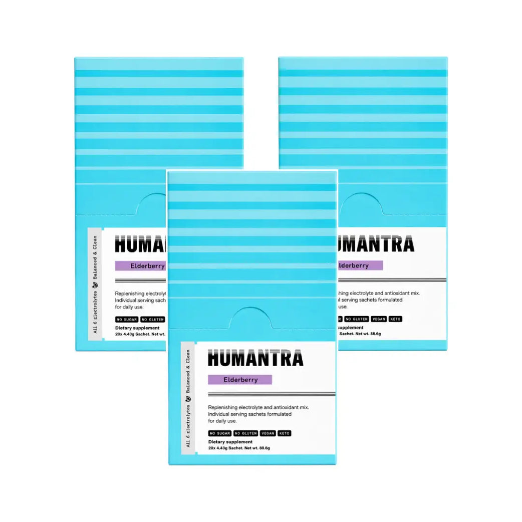Humantra Hydration Packets Elderberry Flavor Sachets 20s – Electrolyte Hydration Drink Mix