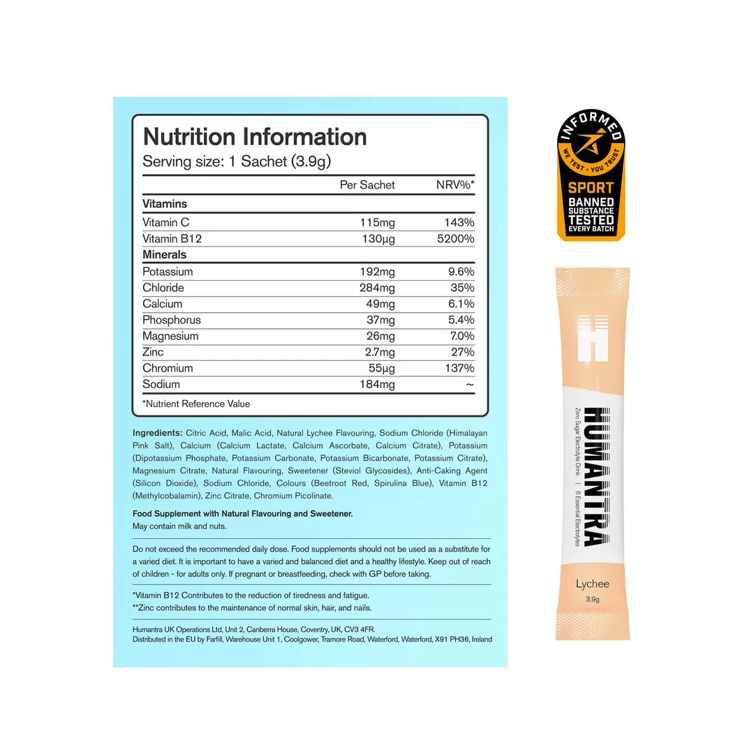 Humantra Hydration Packets Lychee Flavor Sachet 20s