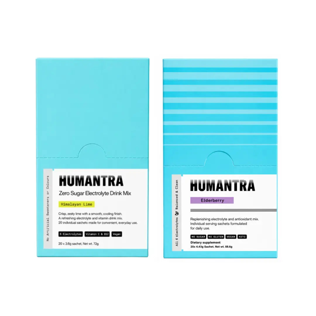 Humantra Hydration Packets Sachets 20s Pack of 2 – Himalayan Lime & Elderberry Electrolyte Drink Mix