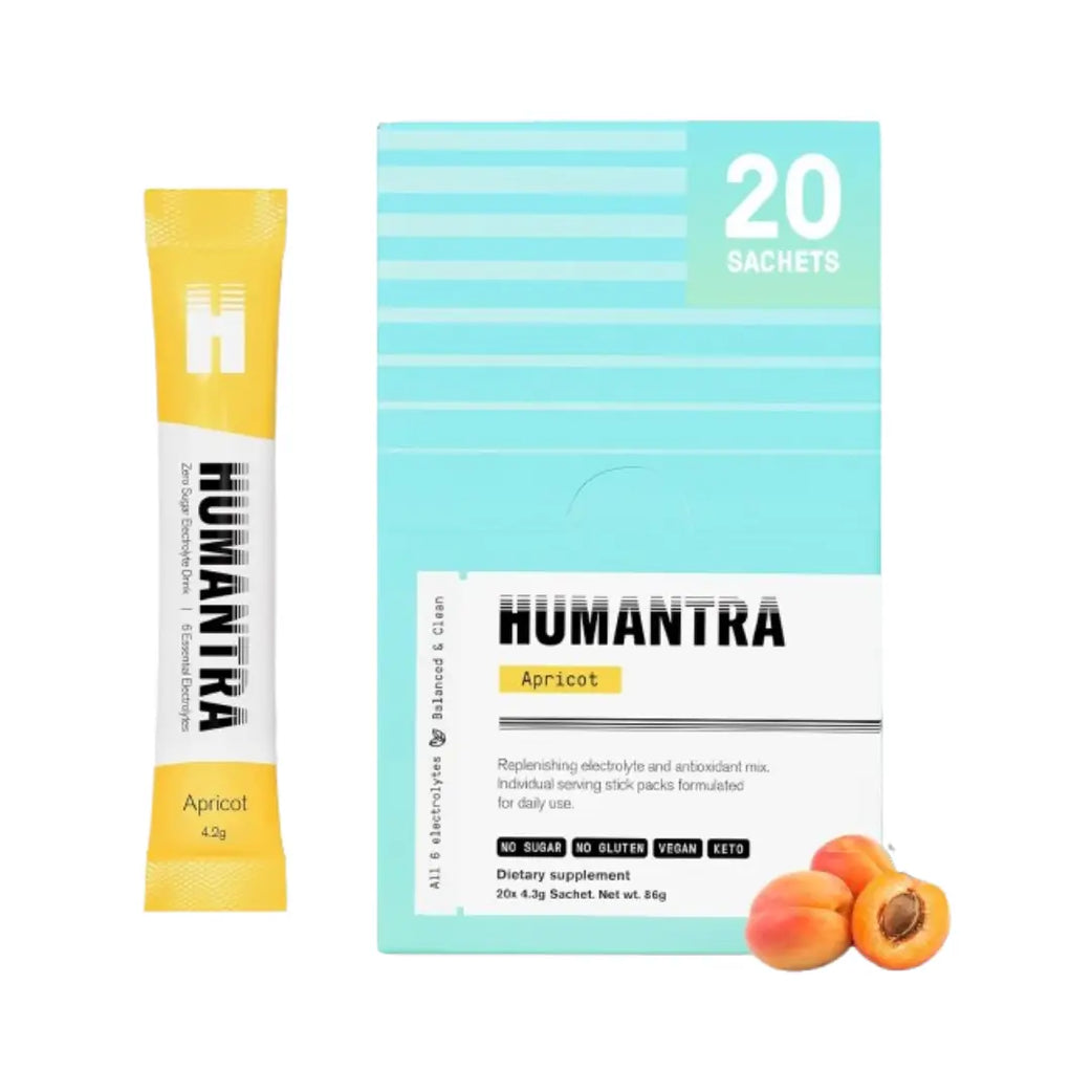 Humantra Hydration Packets Apricot Flavor 20 Sachets | Electrolyte Hydration Drink Mix