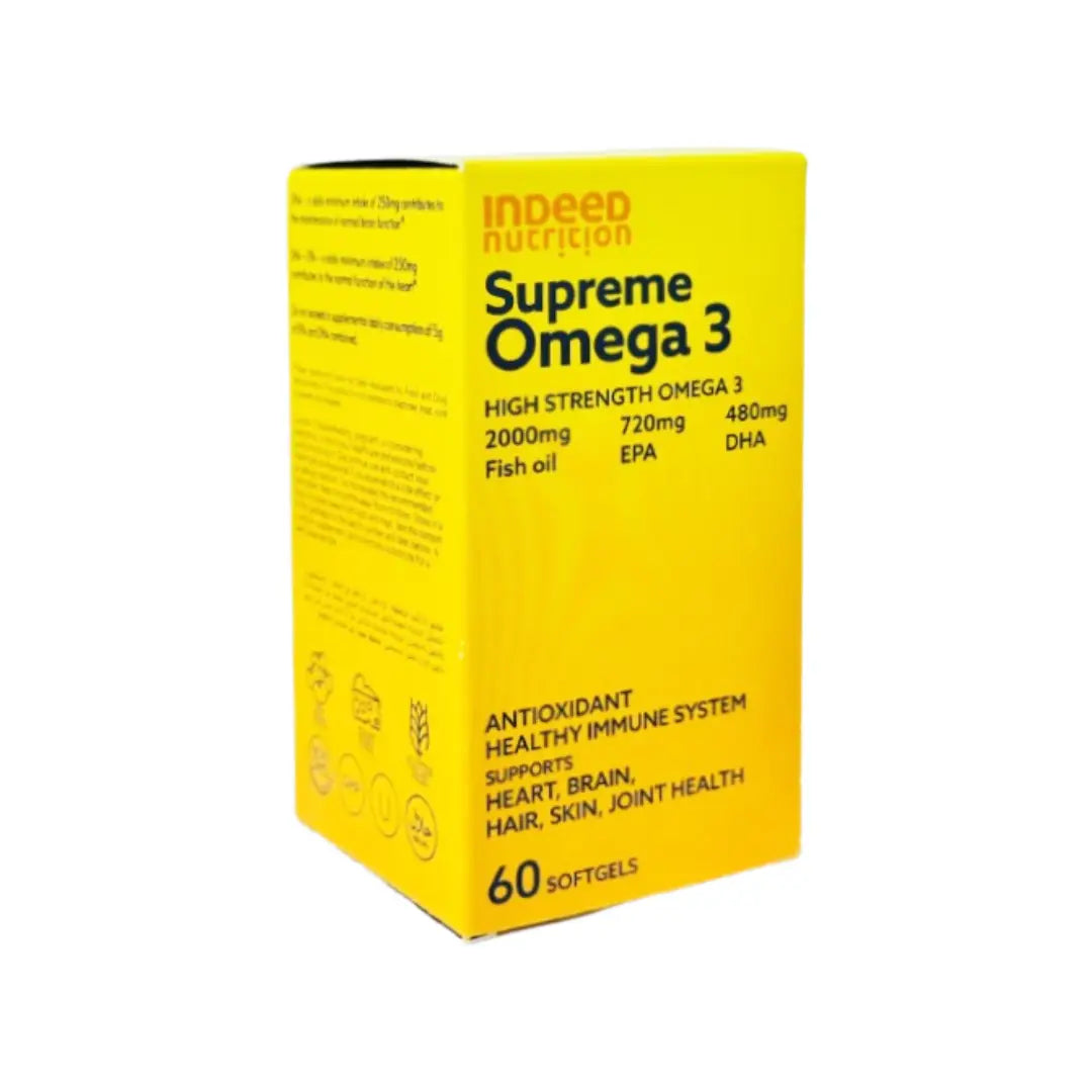 Indeed Nutrition Supreme Omega 3 Softgels 60s | High Strength Omega-3 Fish Oil for Heart, Brain & Eye Health