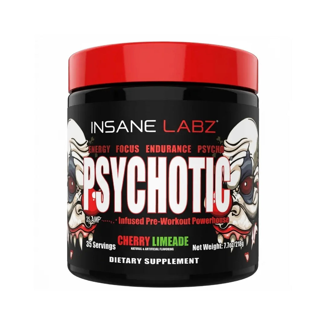 Insane Labz Psychotic Pre-Workout Powder 218g Cherry Limeade – 35 Servings