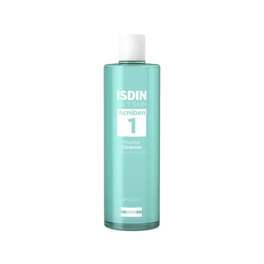 ISDIN Acniben 1 Micellar Cleanser for Oily Skin 400ml | Makeup Remover & Mattifying Facial Cleanser