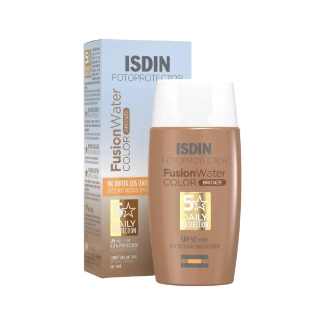 ISDIN Fotoprotector Fusion Water Color Bronze SPF50+ 50ml – Tinted Facial Sunscreen 1+1 Offer