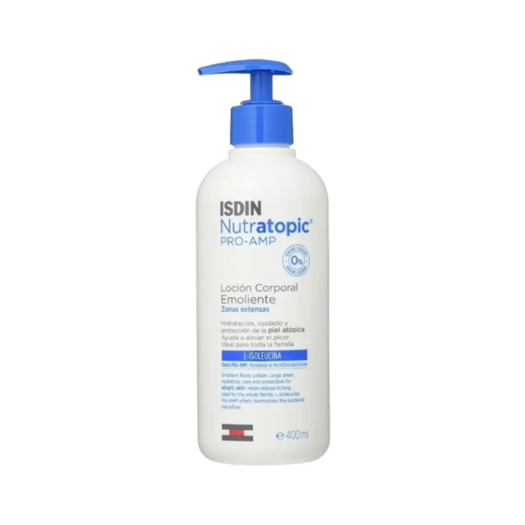 ISDIN Nutratopic PRO-AMP Emollient Body Lotion 400ml – Hydrating Lotion for Dry & Sensitive Skin