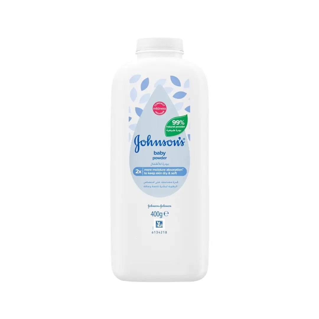 Johnson's Natural Baby Powder 400g Gentle Moisture Absorbing Powder for Soft and Fresh Skin