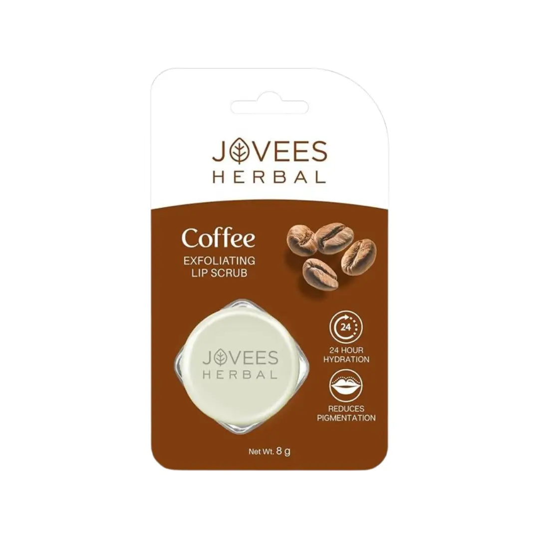 Jovees Herbal Coffee Lip Scrub 8g | Exfoliating Lip Care Scrub | Removes Dead Skin & Softens Lips
