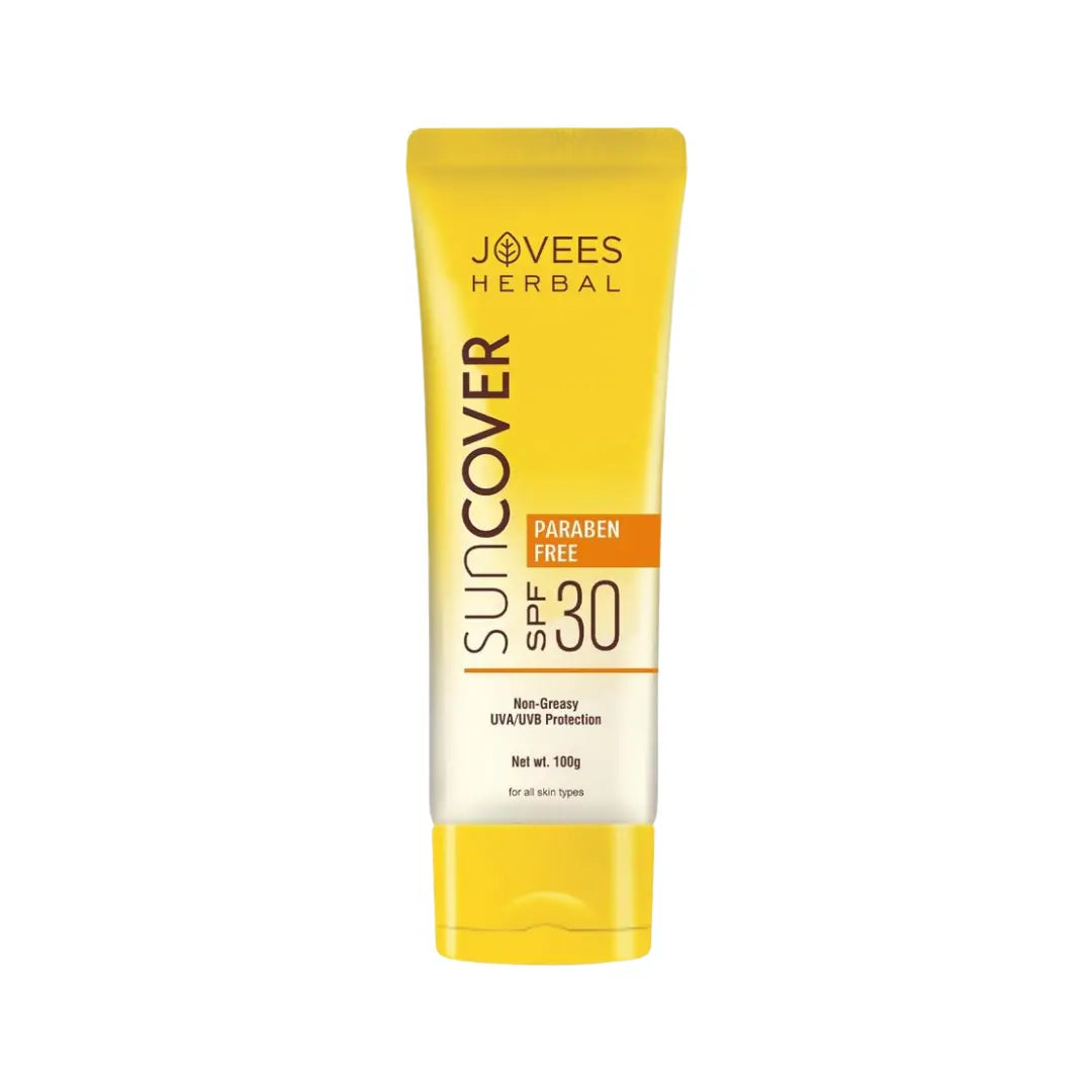 Jovees Herbal Sunscreen SPF 25 Fairness Gel 100g | Lightweight UVA/UVB Sun Protection Gel | Herbal Brightening Sunscreen for Face
