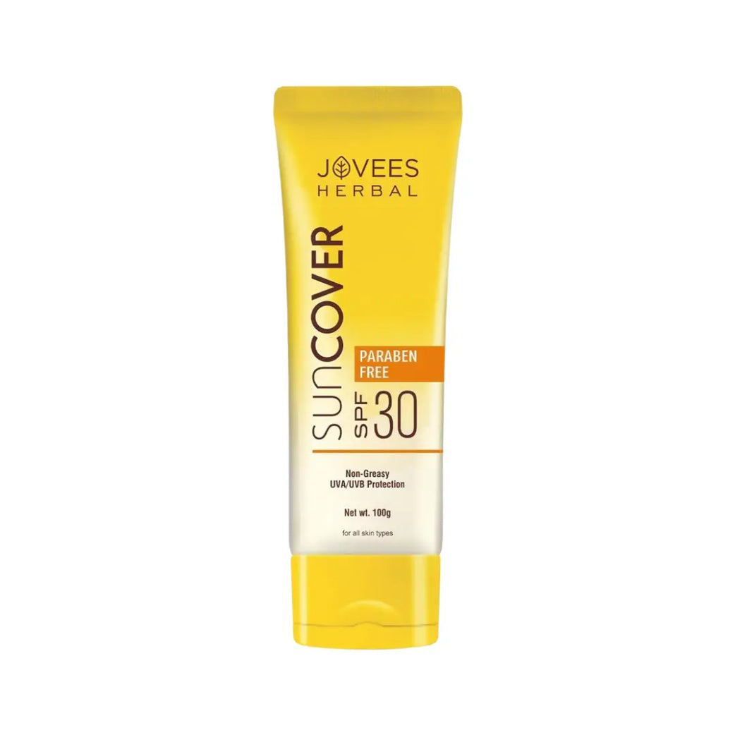 Jovees Herbal Sunscreen SPF 25 Fairness Gel 100g | Lightweight UVA/UVB Sun Protection Gel | Herbal Brightening Sunscreen for Face