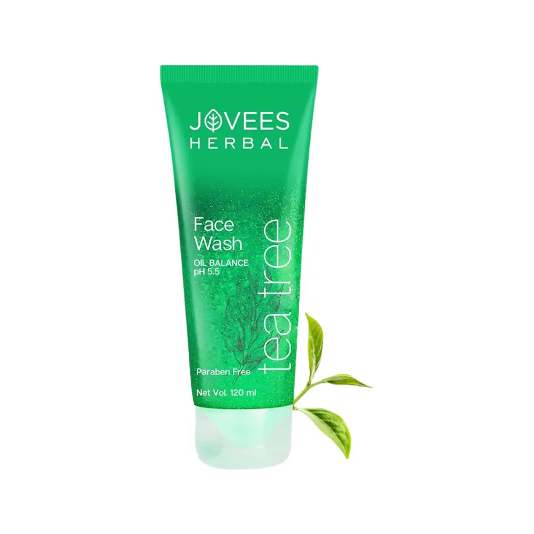 Jovees Herbal Tea Tree Face Wash 120ml | Oil Control Cleanser for Acne-Prone Skin | Deep Cleansing Face Wash