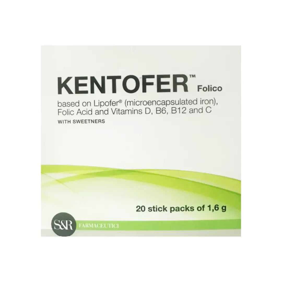 Kentofer Folico Stick 1.6g 20s – Iron, Folic Acid & Vitamin Supplement for Energy, Hemoglobin & Red Blood Cell Support