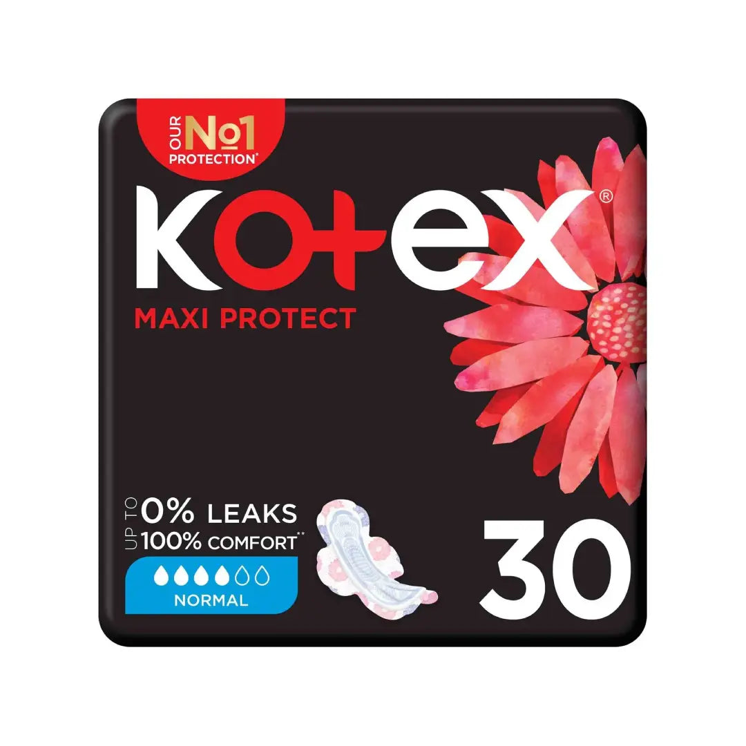Kotex Max Protect Normal + Wings Pads 30s – Comfortable Sanitary Pads for Period Care