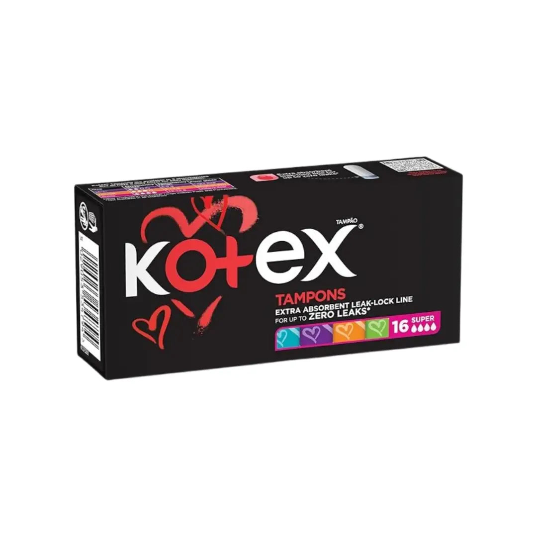 Kotex Tampons Super 16s – Silky Cover Feminine Hygiene Tampons