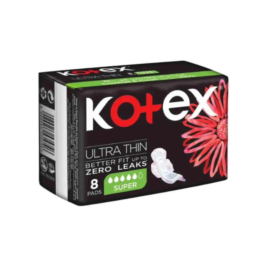 Kotex Ultra Thin Super + Wings Pads 8s 35746 – Comfortable High Absorbency Sanitary Pads