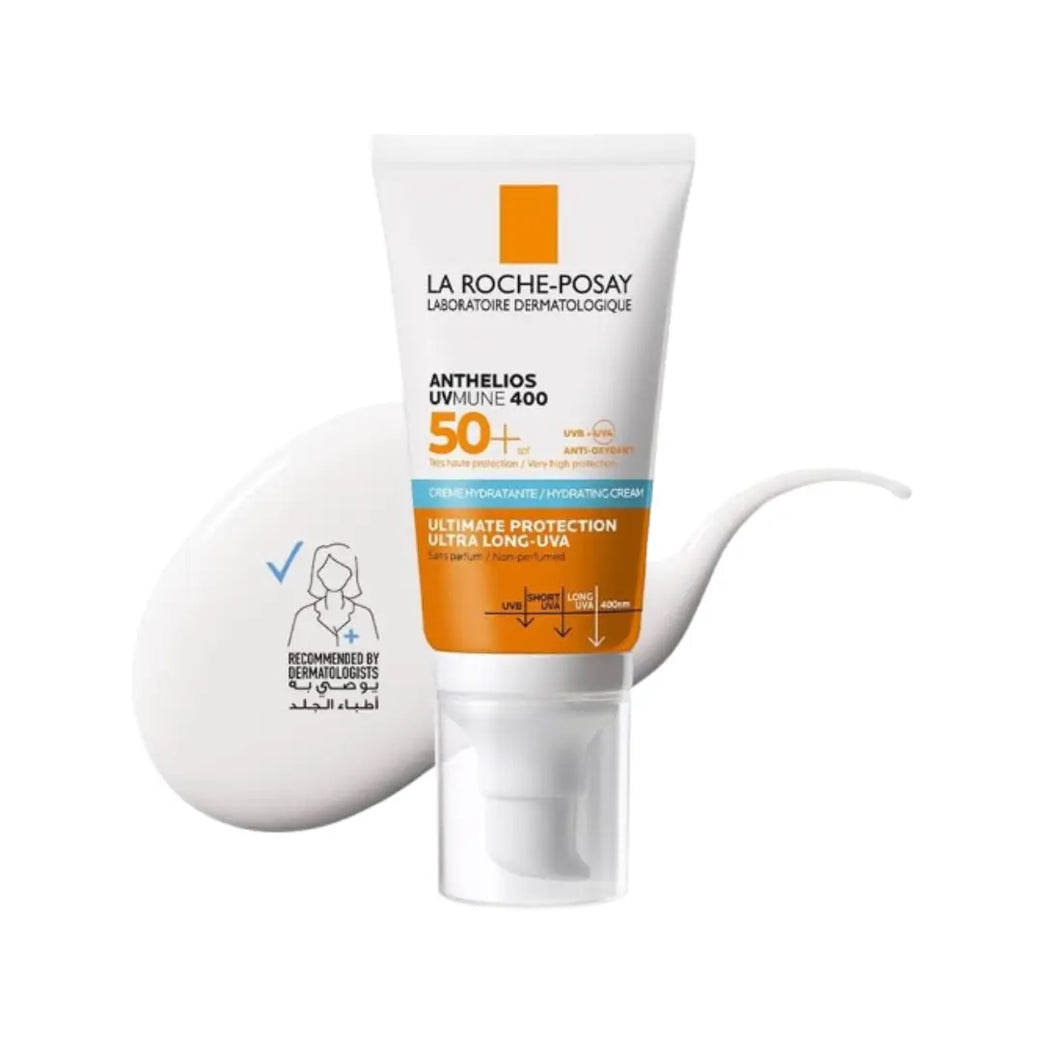 La Roche-Posay Anthelios UVMUNE 400 SPF50+ Hydrating Cream 50ml – Daily Face Sunscreen for Sensitive Skin