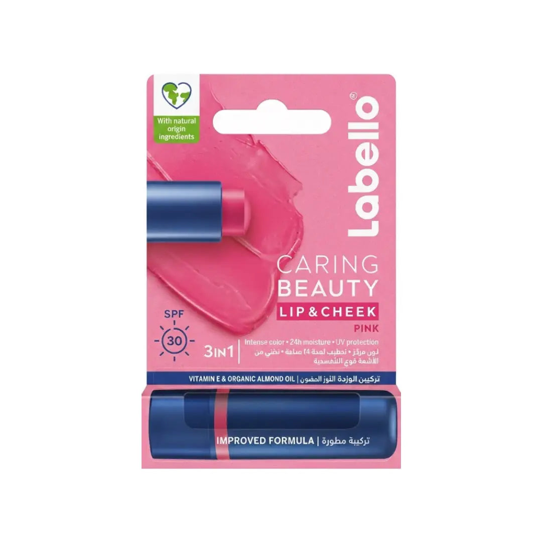 Labello Caring Beauty Lip & Cheek SPF30 Pink 4.8g – Hydrating Lip Balm & Cheek Tint