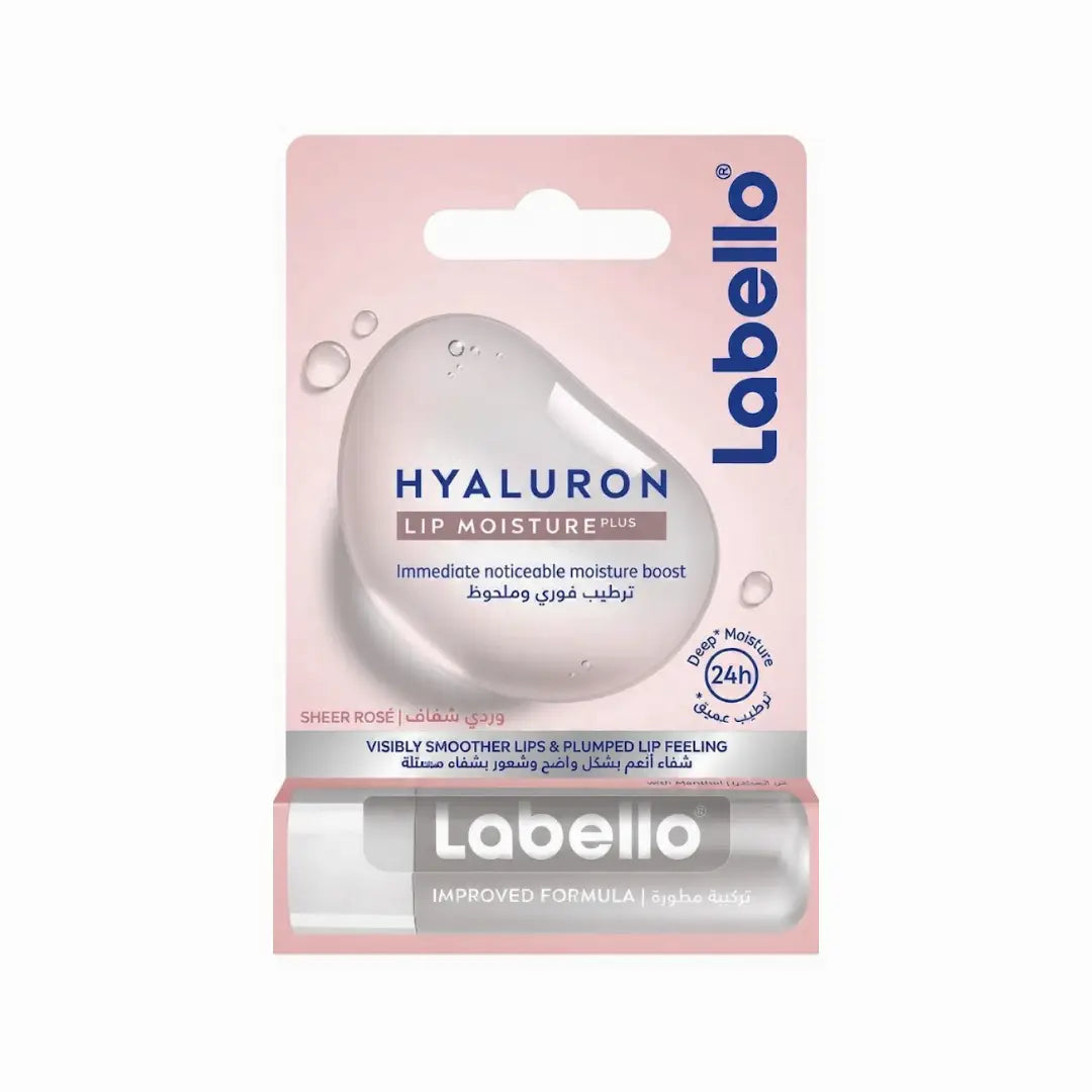 Labello Hyaluron Lip Moisturizer Sheer Rose 5.2g – Hydrating Tinted Lip Balm