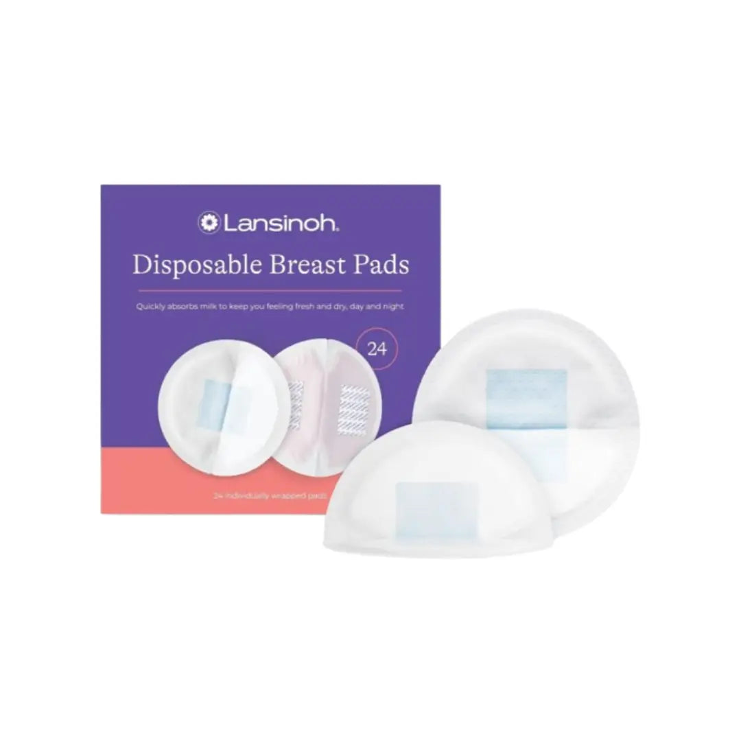Lansinoh Disposable Breast Pads 24 Pack – Ultra Absorbent Nursing Pads for Breastfeeding Leak Protection