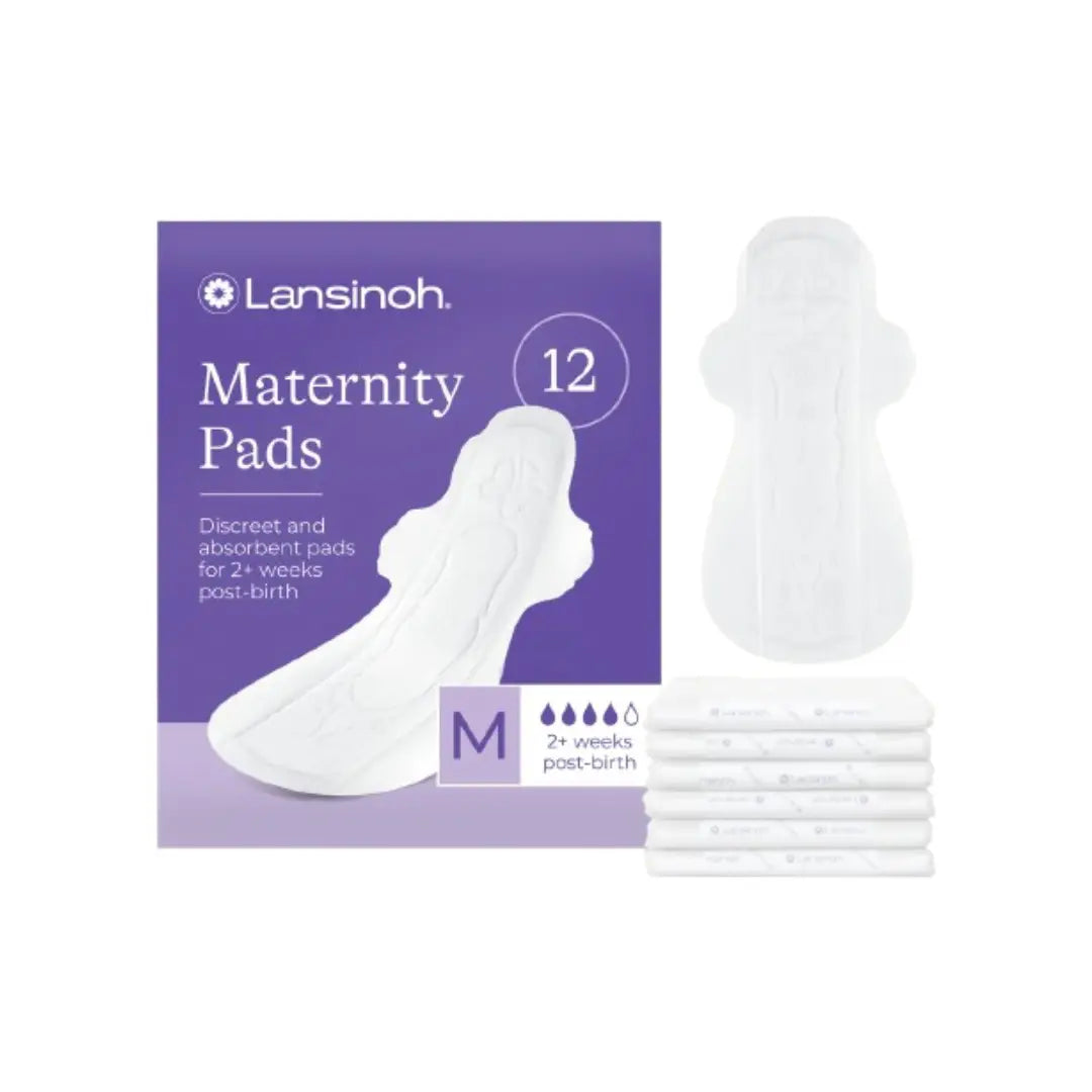 Lansinoh Maternity Pads 2+ Weeks 12 Pack – Ultra Absorbent Postpartum Pads for Heavy Flow Protection & Comfort