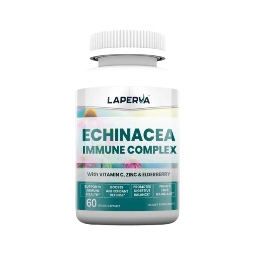 Laperva Echinacea Immune Complex Veg Capsules 60 Count – Immune Support Supplement with Vitamin C & Zinc