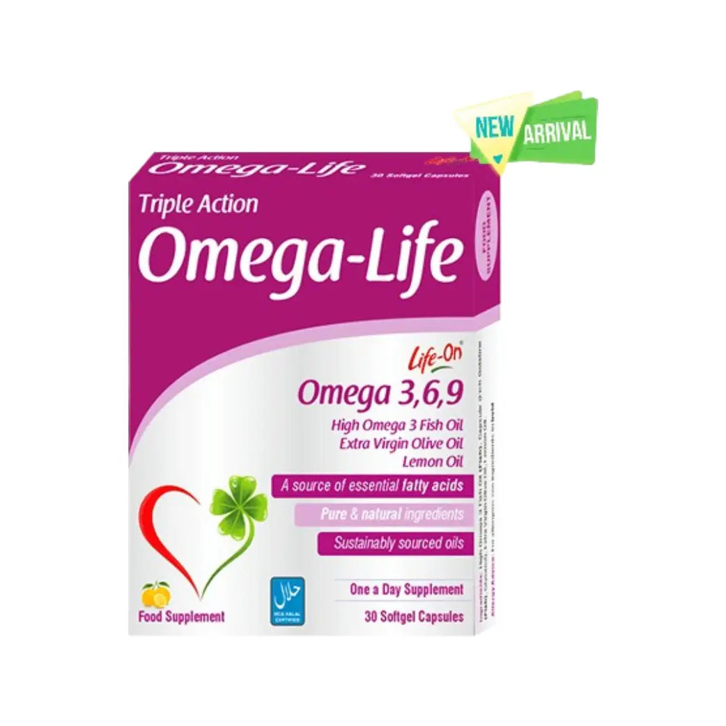Life On Triple Action Omega Life 3-6-9 Capsules 30s – Balanced Omega Fatty Acid Supplement