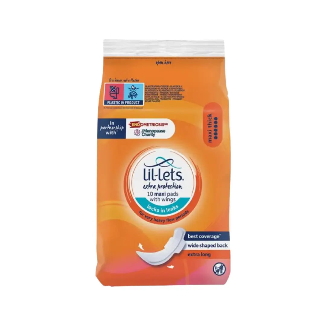 Lil-Lets Extra Protection Maxi Thick Pads with Wings 10s | Heavy Flow Sanitary Pads for Secure Comfort