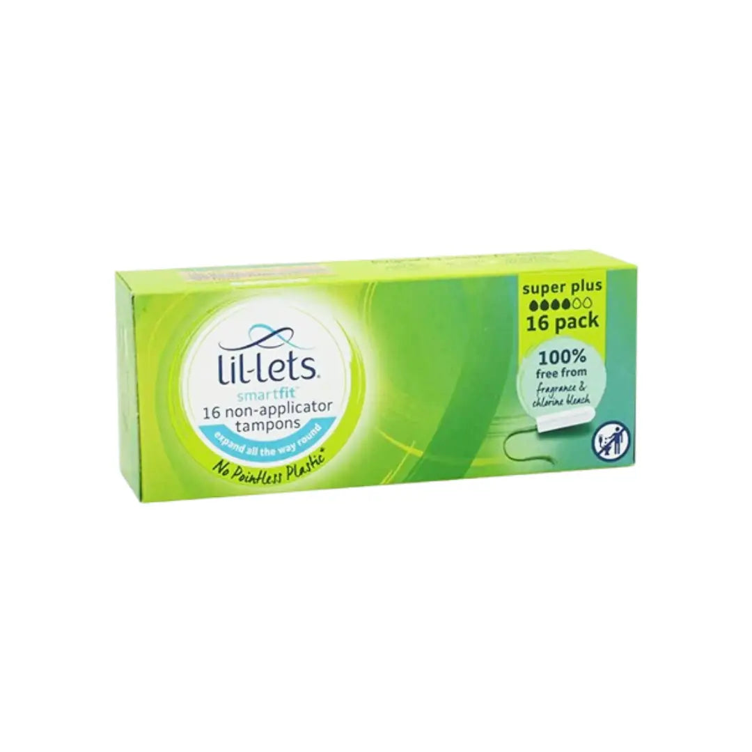 Lil-Lets SmartFit Super Plus Non-Applicator Tampons 16s | High Absorbency Tampons for Heavy Flow