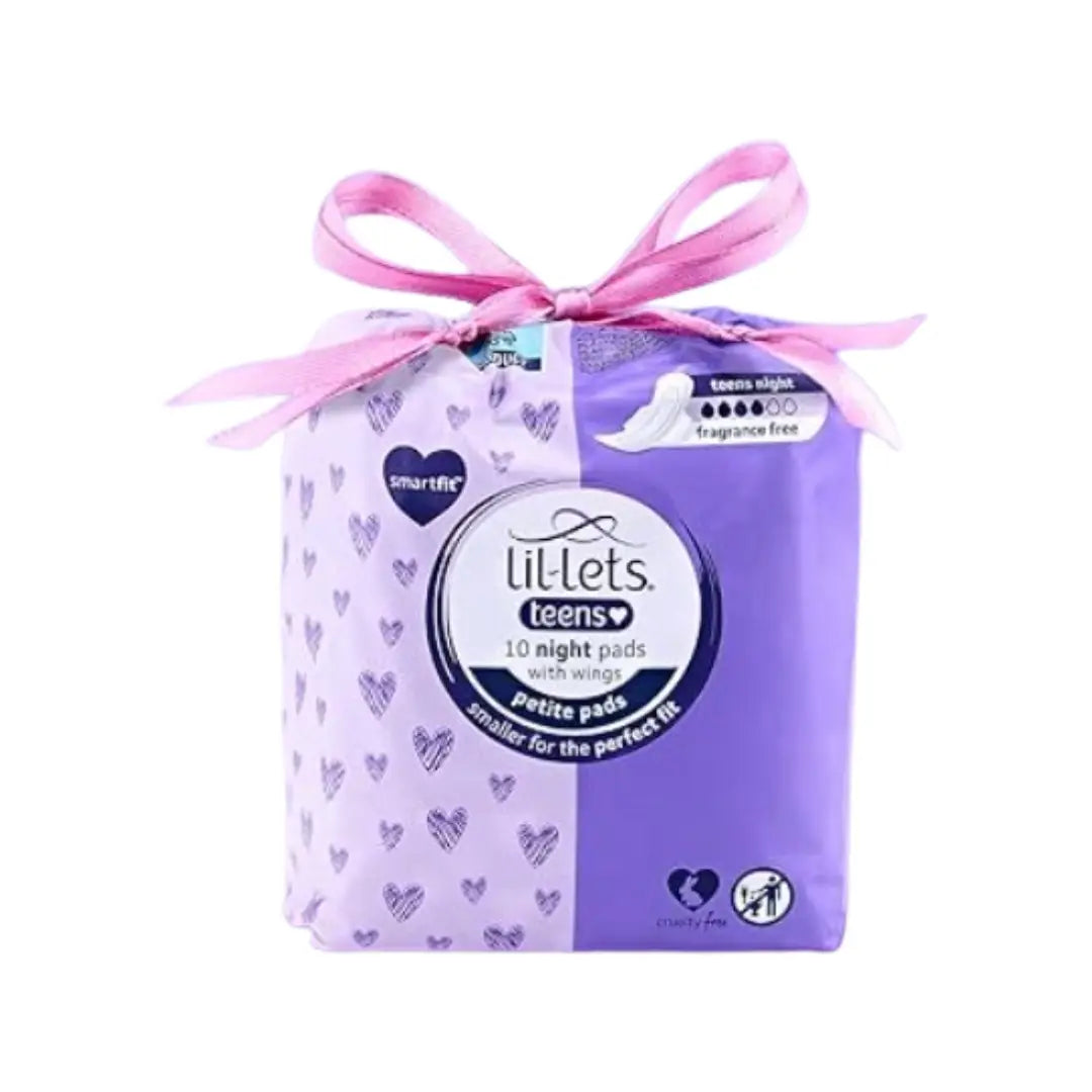 Lil-Lets Teens Night Pads with Wings 10s – Overnight Sanitary Pads for Teens