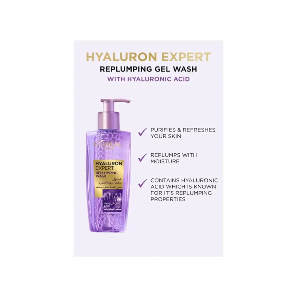 Loreal Hyaluron Expert Replumping Gel Wash 200ML