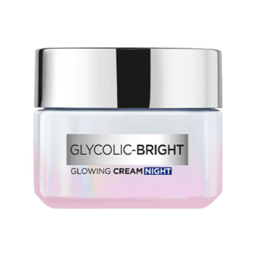 L’Oréal Paris Glycolic Bright Night Cream 50ml – AHA Face Moisturizer for Smooth & Radiant Skin