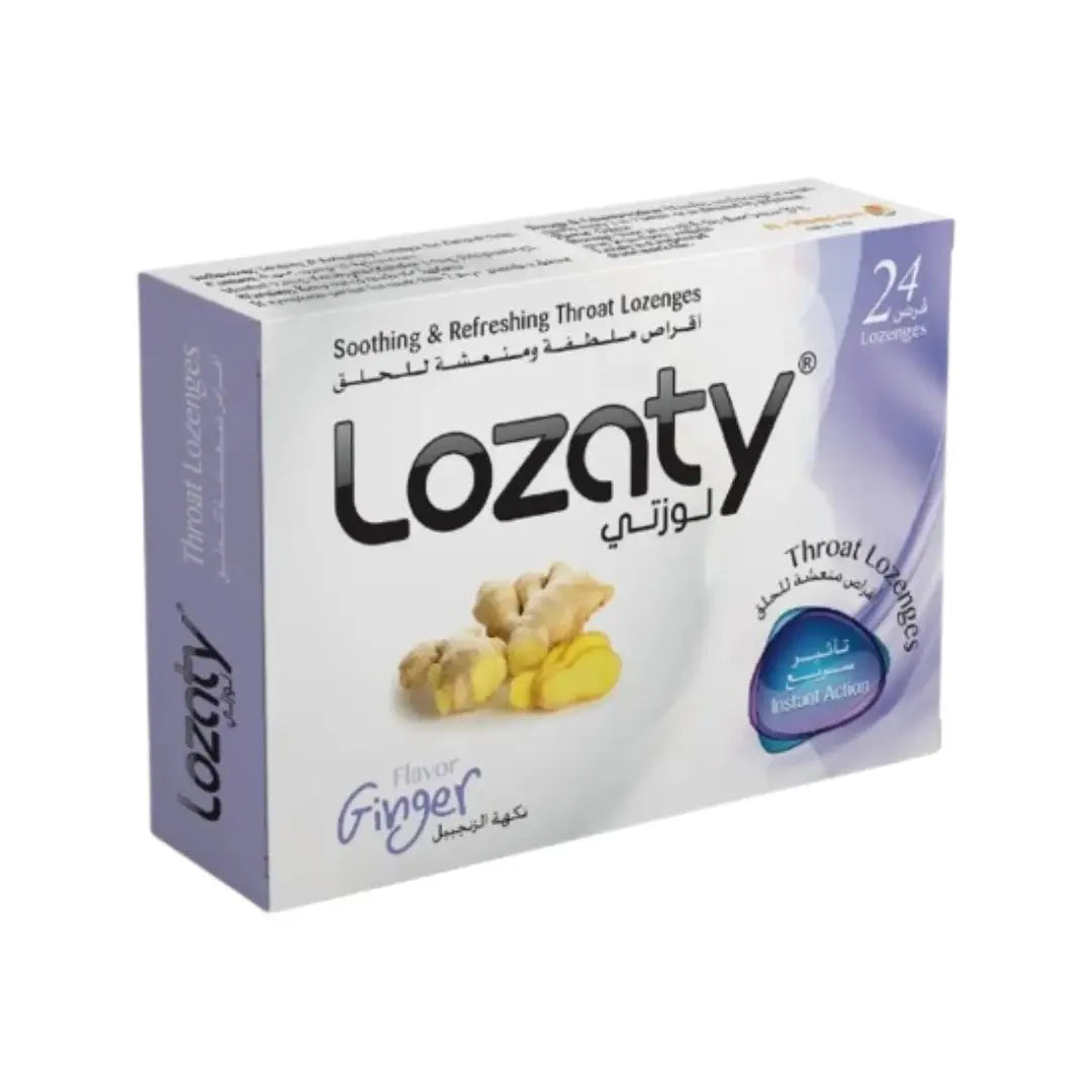 Lozaty Ginger Throat Lozenges 24s | Soothing Ginger Lozenges for Throat Comfort