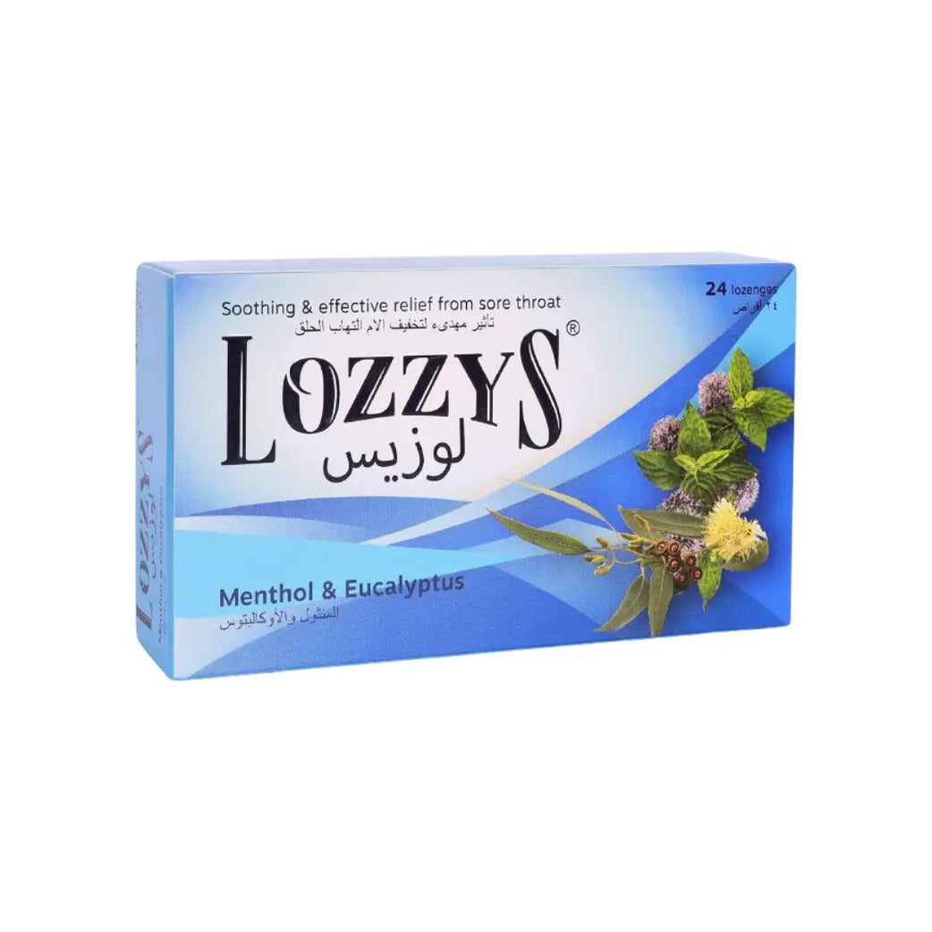 Lozzys Menthol & Eucalyptus Lozenges 24s | Soothing Throat Lozenges with Cooling Relief