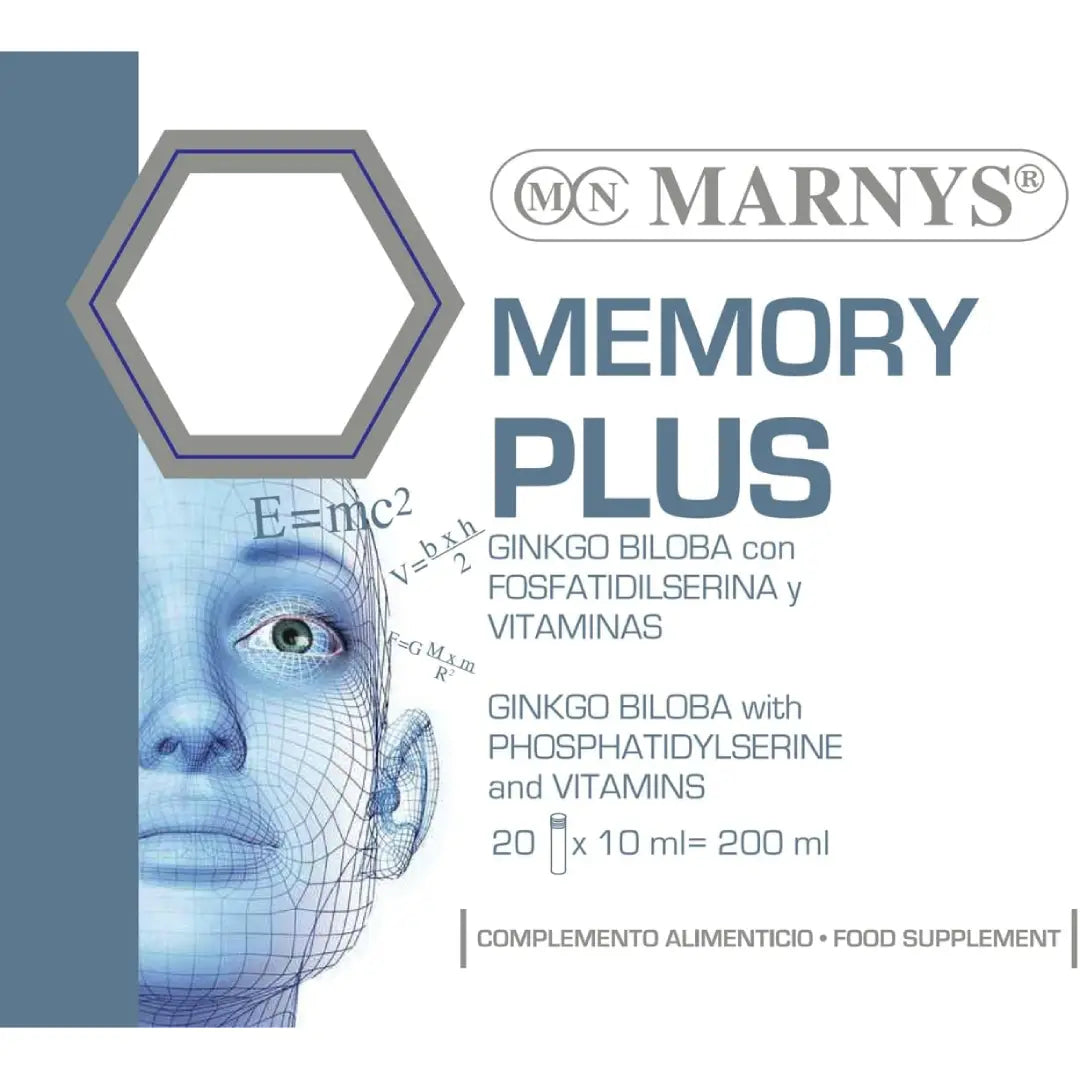 MARNYS Memory Plus 10ml Vials 20s – Ginkgo Biloba & Phosphatidylserine Supplement