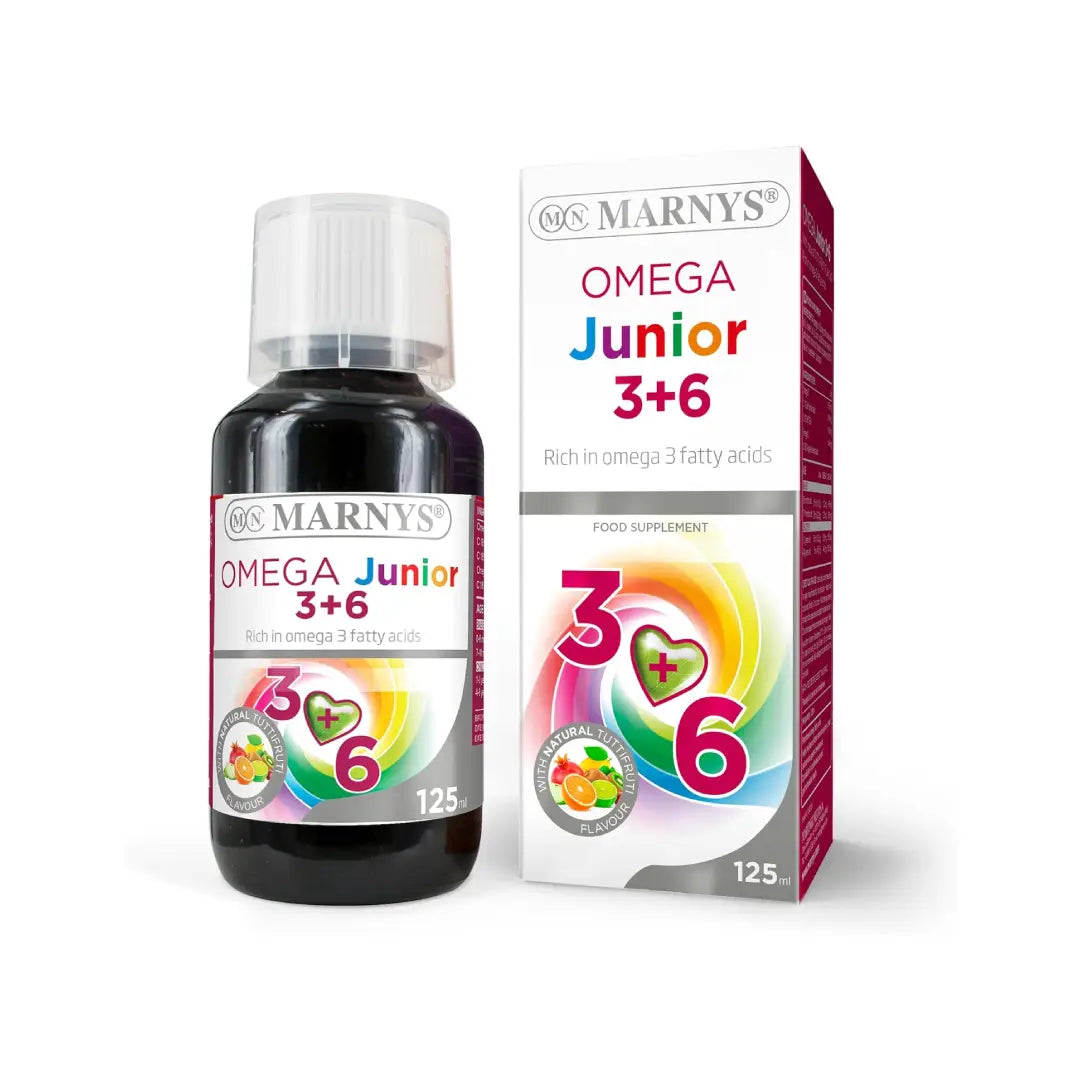 MARNYS Omega Junior 3+6 Tutti Frutti Syrup 125ml – Omega 3 & 6 Supplement for Children