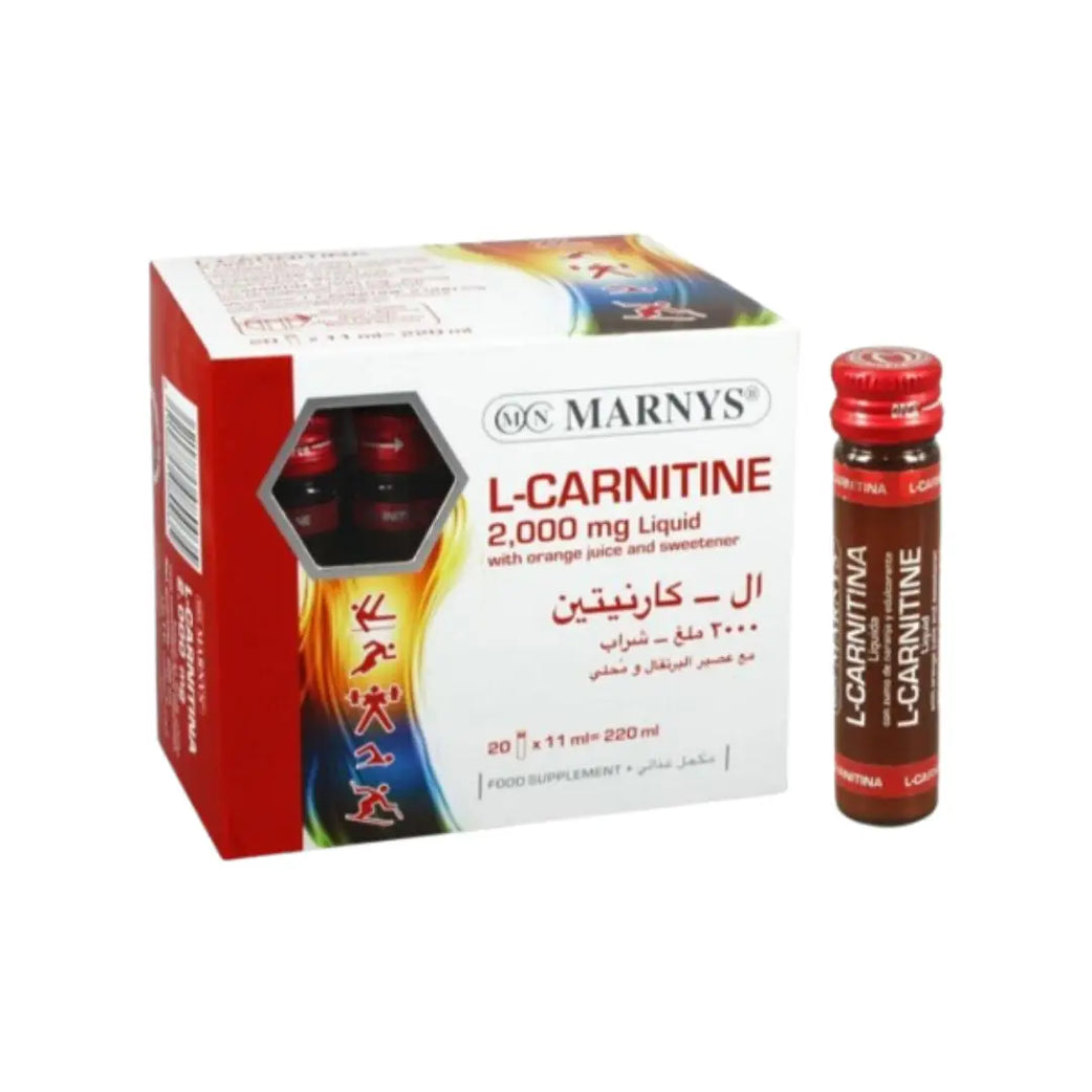 Marnys L-Carnitine 2000mg Liquid Vials (20 x 11ml) – Ready-to-Drink Formula