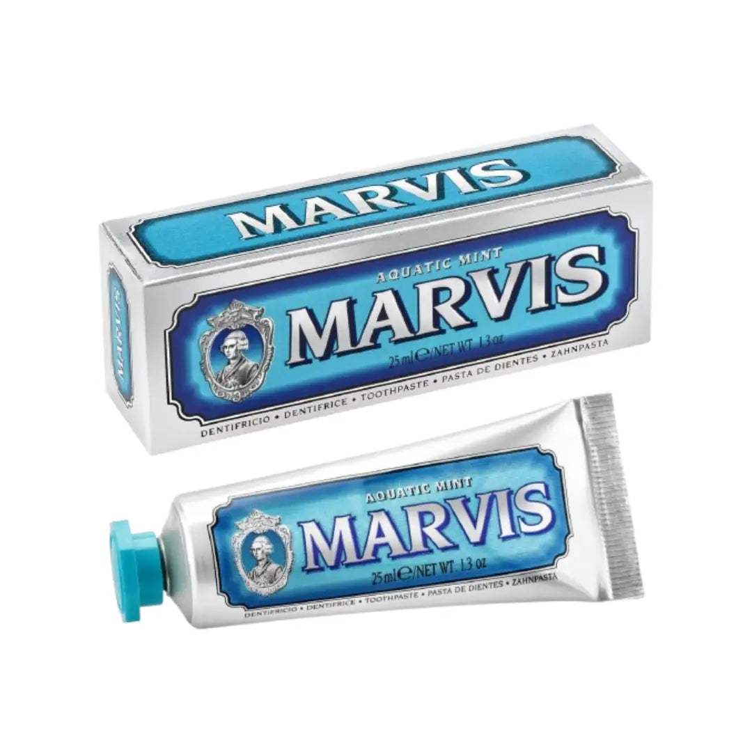 Marvis Aquatic Mint Toothpaste 25ml – Travel Size Fresh Mint Toothpaste for Daily Oral Care