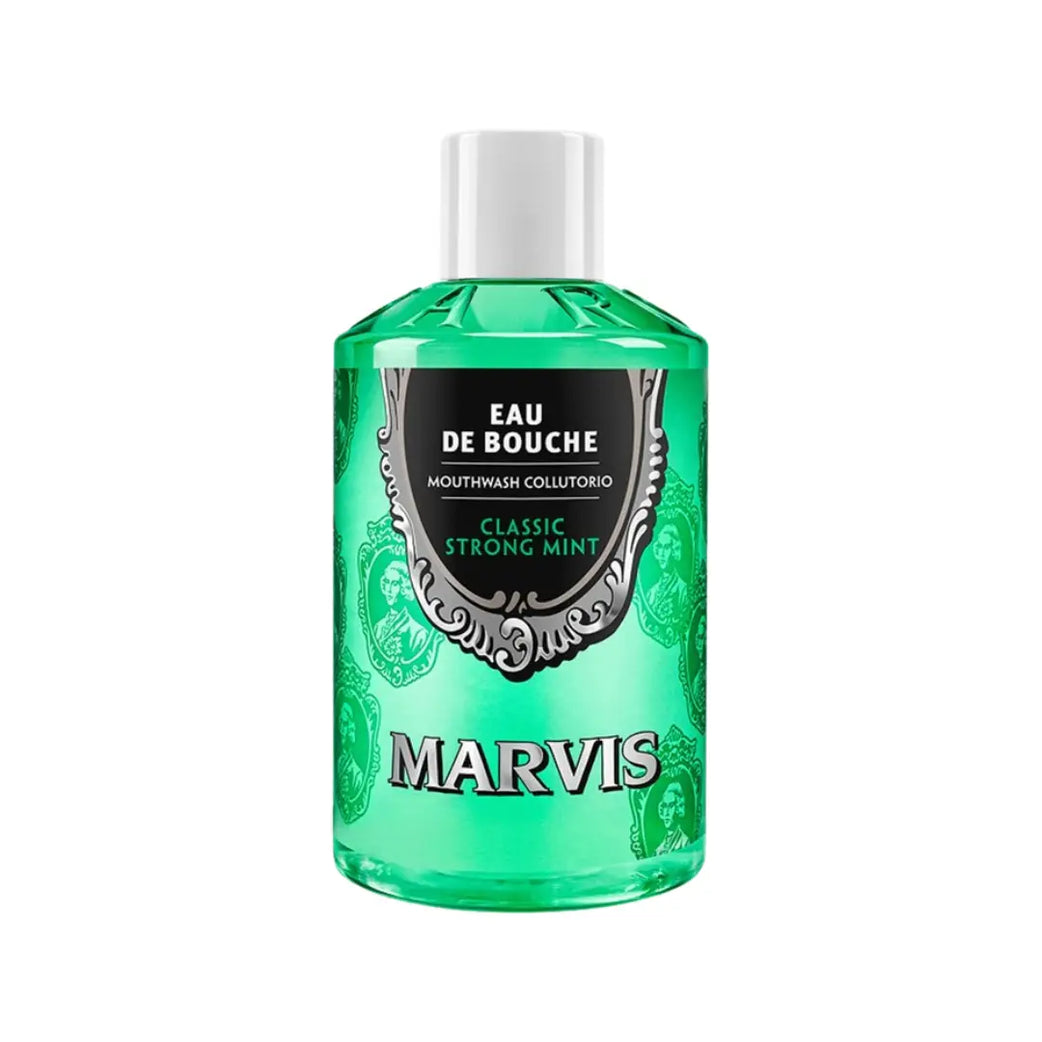 Marvis Mouthwash Classic Strong Mint 400ml – Long Lasting Fresh Breath & Daily Oral Care