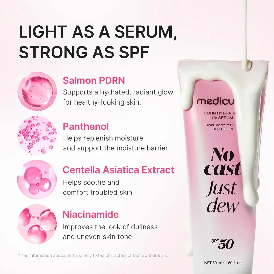 Medicube No Cast Just Dew PDRN Hydrating UV Serum SPF50+ 50ml