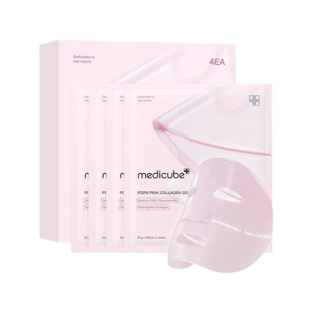 Medicube PDRN Pink Collagen Gel Mask 28g x 4 Sheets – Hydrating Firming Jelly Sheet Mask